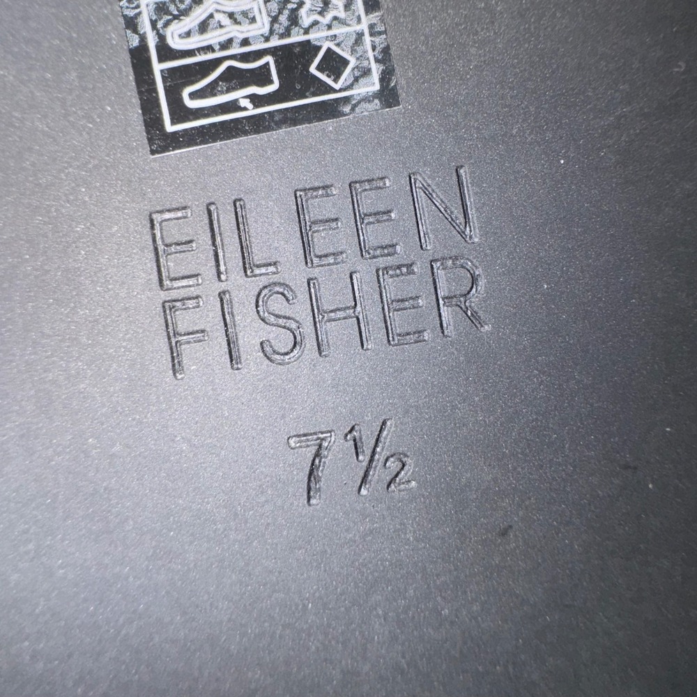 EILEEN FISHER Shoes Womens 7.5 Dello‎ Shearling Slide Sandal Black Lamb Fur Slip - Picture 12 of 13